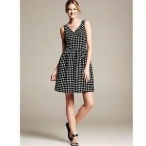 Banana Republic X Marimekko Black and White Dot Fit and Flare Dress #W88